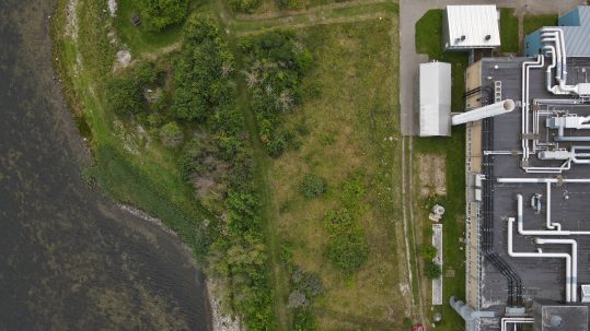 Dronebillede af natur og hot cells